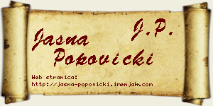 Jasna Popovicki vizit kartica